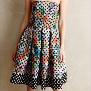 Mixed Polka Dot and Floral Anthropologie Dress